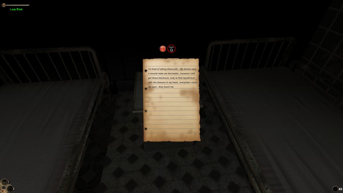 Horror in the Asylum (Windows) screenshot: Found a note.