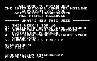 Hacker II: The Doomsday Papers (PC Booter) screenshot: Please help me, Actisource!