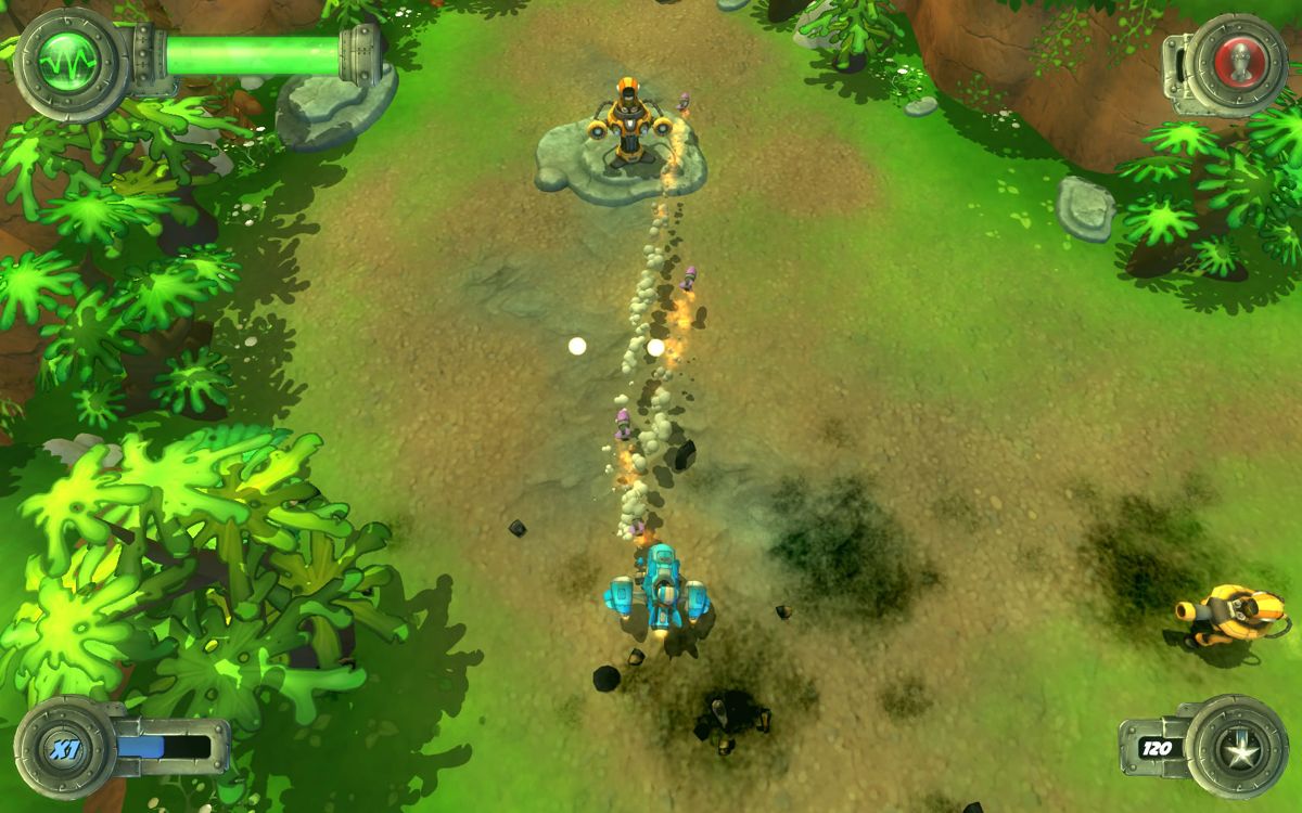 Blue Rider (Windows) screenshot: Shooting rockets.