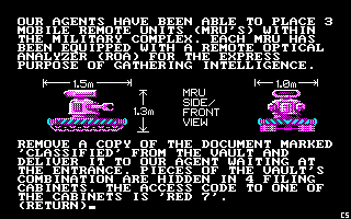 Hacker II: The Doomsday Papers (PC Booter) screenshot: Getting instructed.