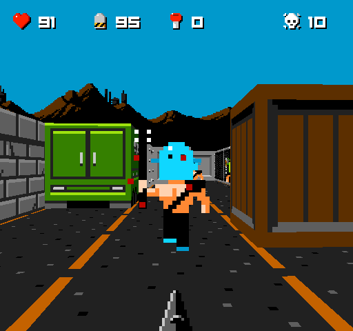 8bit killer (Windows) screenshot: Some enemies only carry melee weapons.