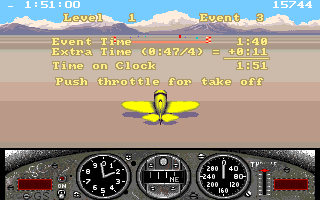Gee Bee Air Rally (Amiga) screenshot: Ready to push throttle for take off