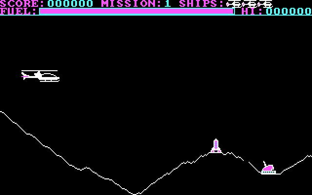 Striker (DOS) screenshot: The first mission begins.