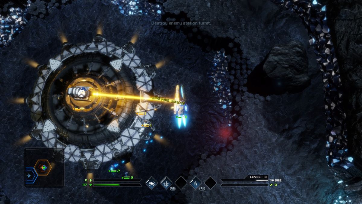 Dead Star (PlayStation 4) screenshot: Defense beam