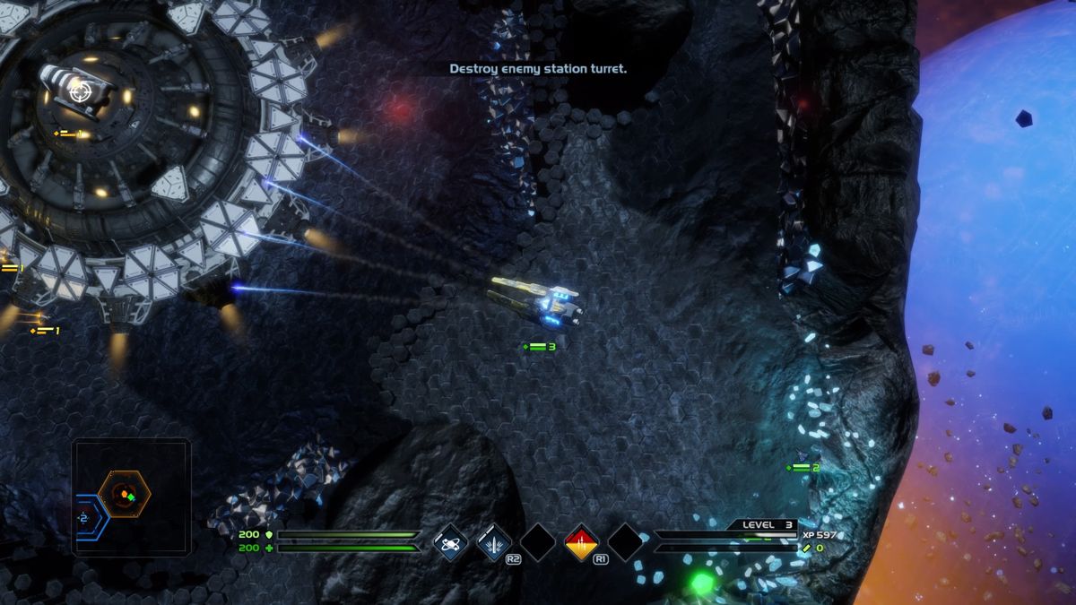 Dead Star (PlayStation 4) screenshot: Multi direction cannon