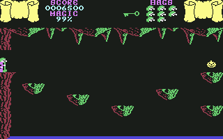 Cauldron (Commodore 64) screenshot: Inside the green door hill