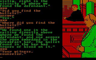 Perry Mason: The Case of the Mandarin Murder (DOS) screenshot: Questioning.