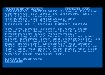 Starcross (Atari 8-bit) screenshot: Title screen