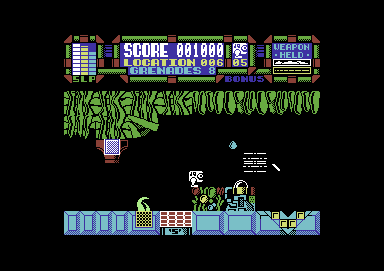 Scumball (Commodore 64) screenshot: Destroyed a monster