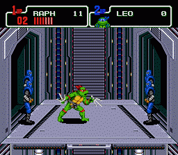 Teenage Mutant Ninja Turtles: The Hyperstone Heist (Genesis) screenshot: and on the elevator