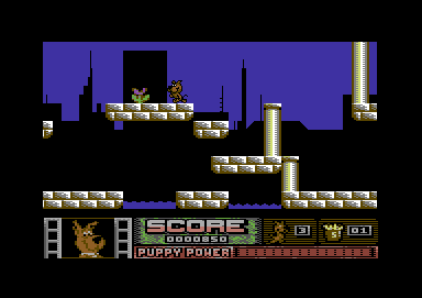 Scooby-Doo and Scrappy-Doo (Commodore 64) screenshot: This is an enemy you can'tkill, just avoid.