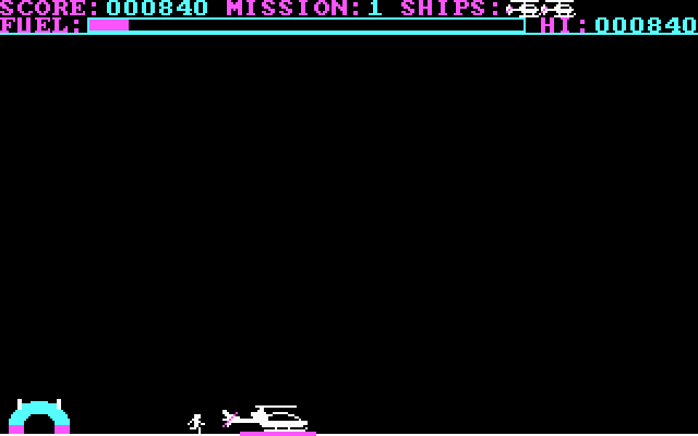 Striker (DOS) screenshot: The spies board the chopper.