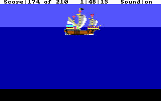 King's Quest III: To Heir is Human (DOS) screenshot: On the ship... (EGA/Tandy)