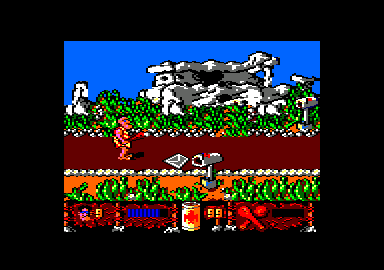 Los Inhumanos (Amstrad CPC) screenshot: Who knew junk mail was bad for your health?