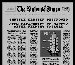 Space Shuttle Project (NES) screenshot: Not such a good landing, at least the crew is safe.