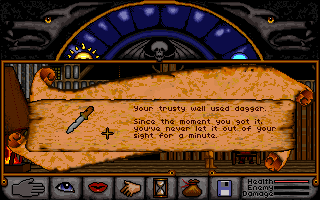 Wolfsbane (DOS) screenshot: Dagger description