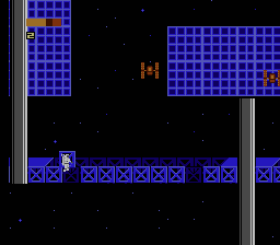Space Shuttle Project (NES) screenshot: Mission 2 building the space station. Need to miss the satellites while putting the blocks in the right place.