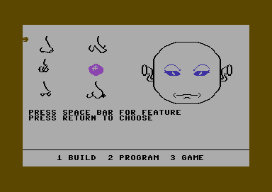 FaceMaker (Commodore 64) screenshot: Win by a nose (tape version)