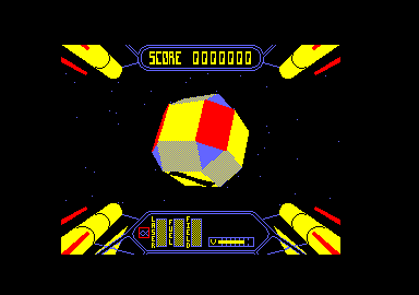 Starstrike II (Amstrad CPC) screenshot: Departing the support module.