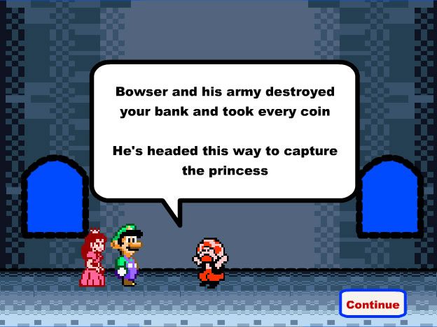 Mario World: Overrun (Browser) screenshot: Introduction