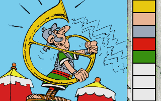 Astérix: Caesar's Challenge (DOS) screenshot: In this memory game, the colors disappear like in a coloring book.