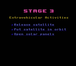 Space Shuttle Project (NES) screenshot: Now that we are in space ready for Stage 3.
