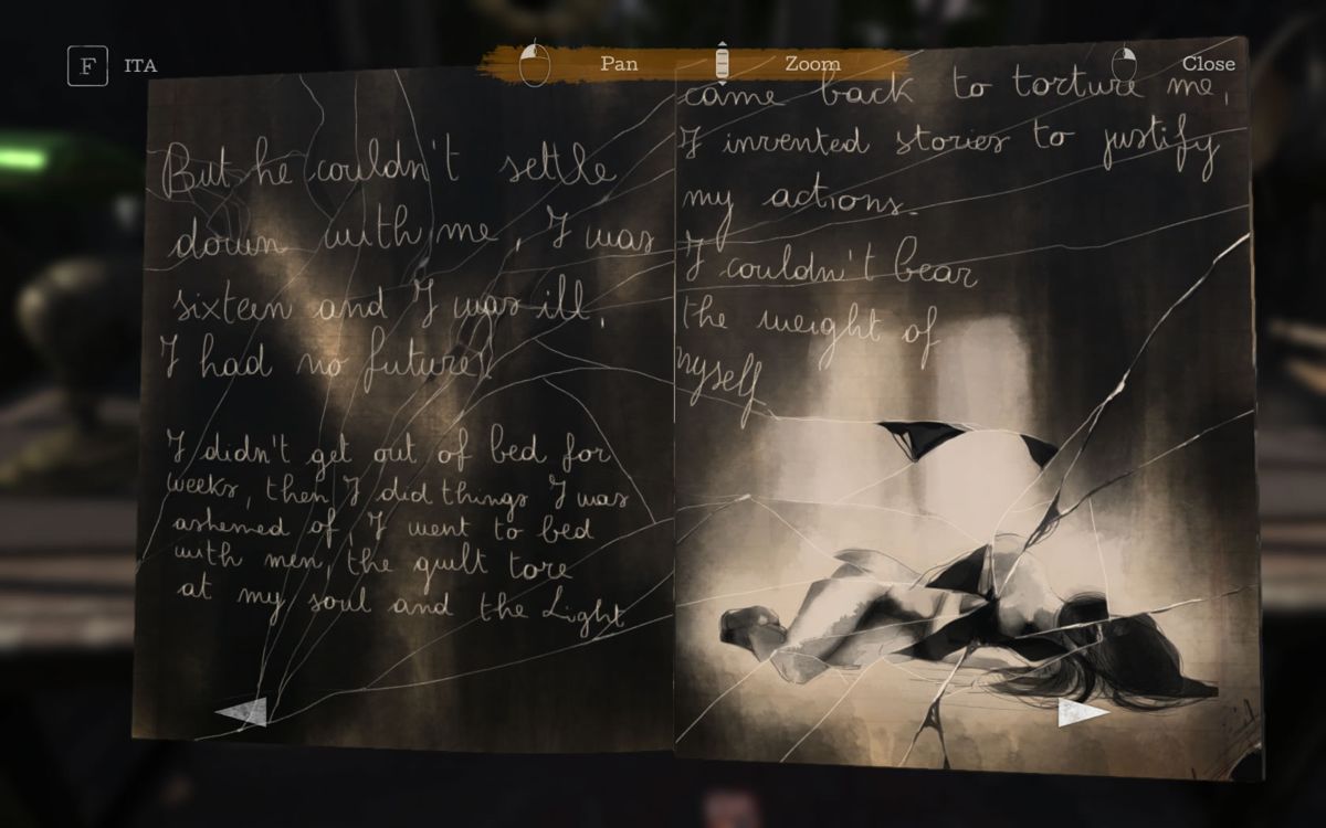 The Town of Light (Windows) screenshot: The final page of her diary