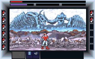 CyberGenic Ranger: Secret of the Seventh Planet (DOS) screenshot: Auto-beam to the 5th planet near Chrystallia