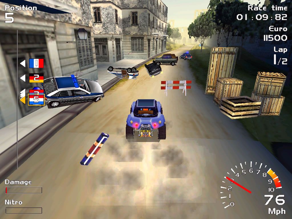 Europe Racing (Windows) screenshot: ATVs can cause a lot of trouble.