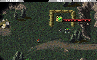 Command & Conquer: The Covert Operations (DOS) screenshot: Although a Commando can capture the helicopter, it is much advised to use the Engineer for this task instead.