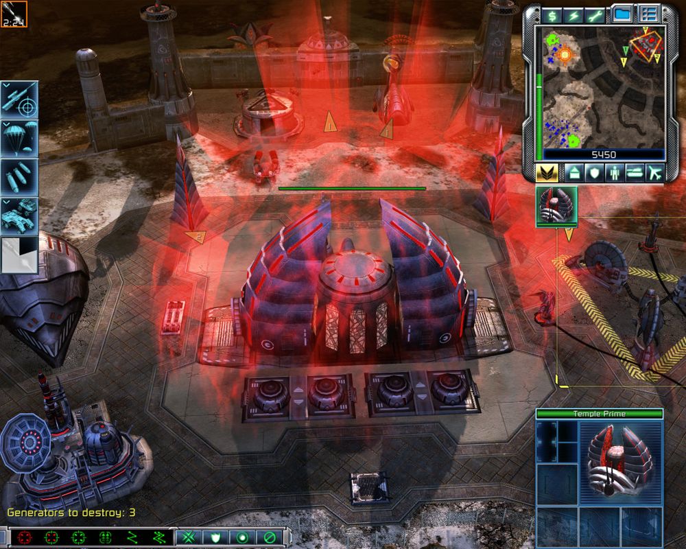 Command & Conquer 3: Tiberium Wars (Windows) screenshot: Temple Prime in Sarajevo - Brotherhood of Nod headquarters.