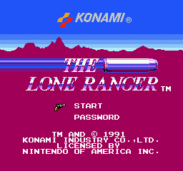 The Lone Ranger (NES) screenshot: Title screen