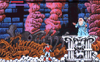 CyberGenic Ranger: Secret of the Seventh Planet (DOS) screenshot: Hey, how are you doing up there?