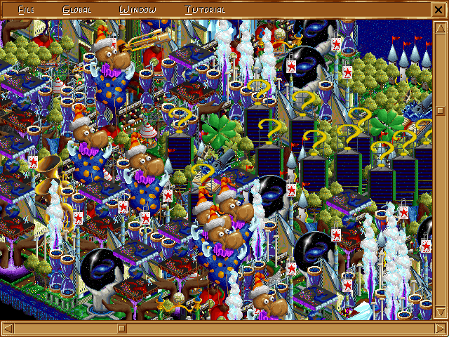 Afterlife (DOS) screenshot: Zoomed in from the default view