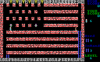 Pharaoh's Revenge (DOS) screenshot: Level 6, the American flag level (EGA)