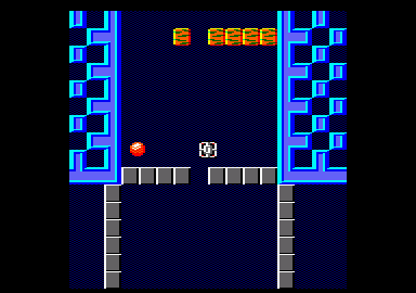 Titan (Amstrad CPC) screenshot: After you bust though the wall, you have blocks to hit.