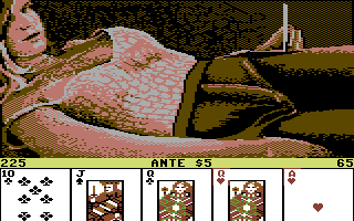 Strip Poker: A Sizzling Game of Chance (Commodore 64) screenshot: Won a few hands...