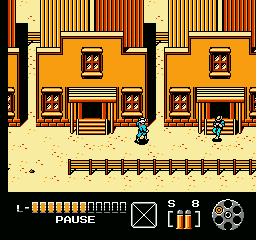 The Lone Ranger (NES) screenshot: The bullet hits the enemy