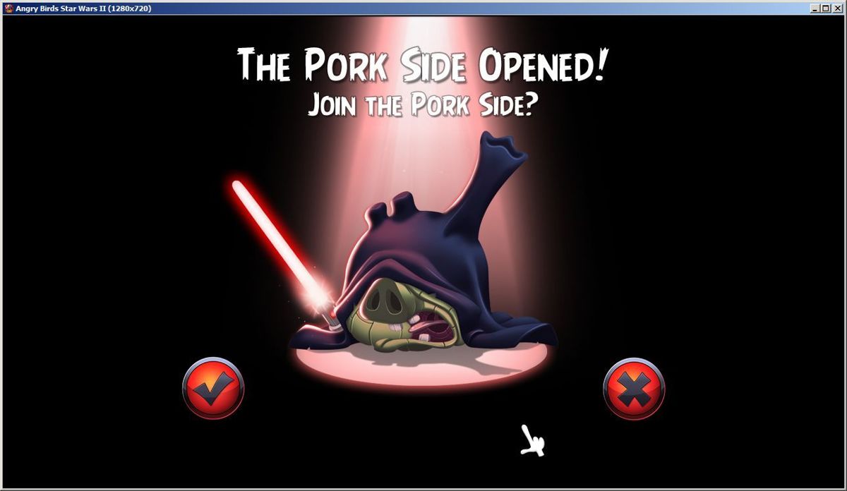 Angry Birds: Star Wars II (Windows) screenshot: The Pork side has been unlocked