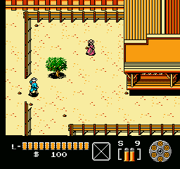 The Lone Ranger (NES) screenshot: Entering a town