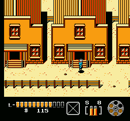 The Lone Ranger (NES) screenshot: You can enter these houses