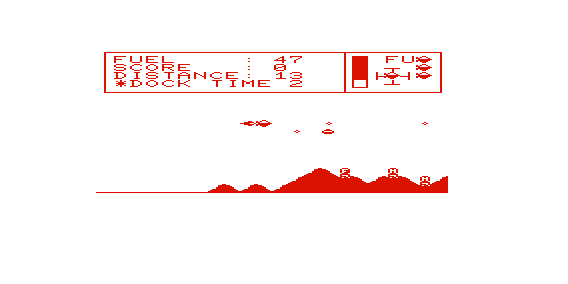 Space Assault (VIC-20) screenshot: A game in progress