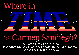 Where in Time Is Carmen Sandiego? (Genesis) screenshot: Title