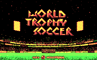 Rick Davis's World Trophy Soccer (DOS) screenshot: Title screen (CGA)