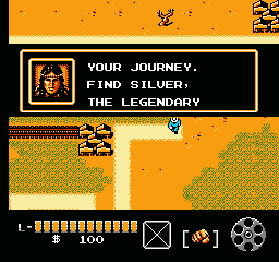 The Lone Ranger (NES) screenshot: Tonto telling you your objective