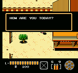 The Lone Ranger (NES) screenshot: Chatting with townsfolk