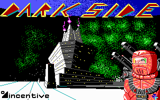 Dark Side (DOS) screenshot: Title screen (EGA)