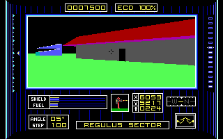 Dark Side (DOS) screenshot: Regulus sector, entering the house (EGA)