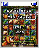 Congo Cube (BREW) screenshot: the Game Over screen you don't want to see!