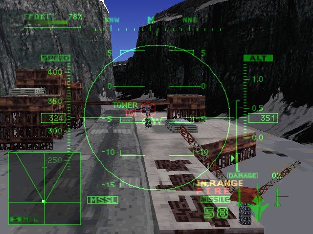 Ace Combat 2 (PlayStation) screenshot: Target in range...